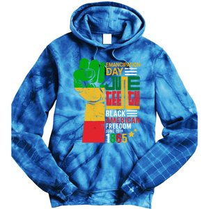 Ecipation Day Juneteenth Black American Freedom June 19th Funny Gift Tie Dye Hoodie