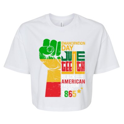 Ecipation Day Juneteenth Black American Freedom June 19th Funny Gift Bella+Canvas Jersey Crop Tee