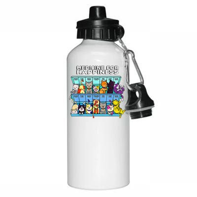 Every Day Kitten Cat My Medicine For Happiness Called Cats Aluminum Water Bottle 