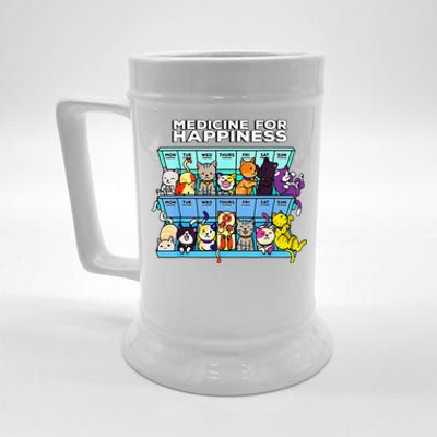 Every Day Kitten Cat My Medicine For Happiness Called Cats Beer Stein