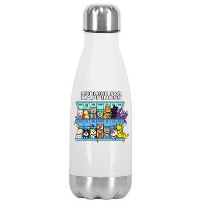 Every Day Kitten Cat My Medicine For Happiness Called Cats Stainless Steel Insulated Water Bottle