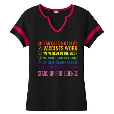 Epstein Didn’T Kill Himself Stand Up For Science Ladies Halftime Notch Neck Tee