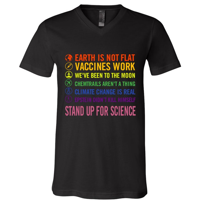 Epstein Didn’T Kill Himself Stand Up For Science V-Neck T-Shirt