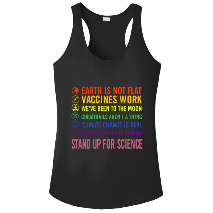 Epstein Didn’T Kill Himself Stand Up For Science Ladies PosiCharge Competitor Racerback Tank