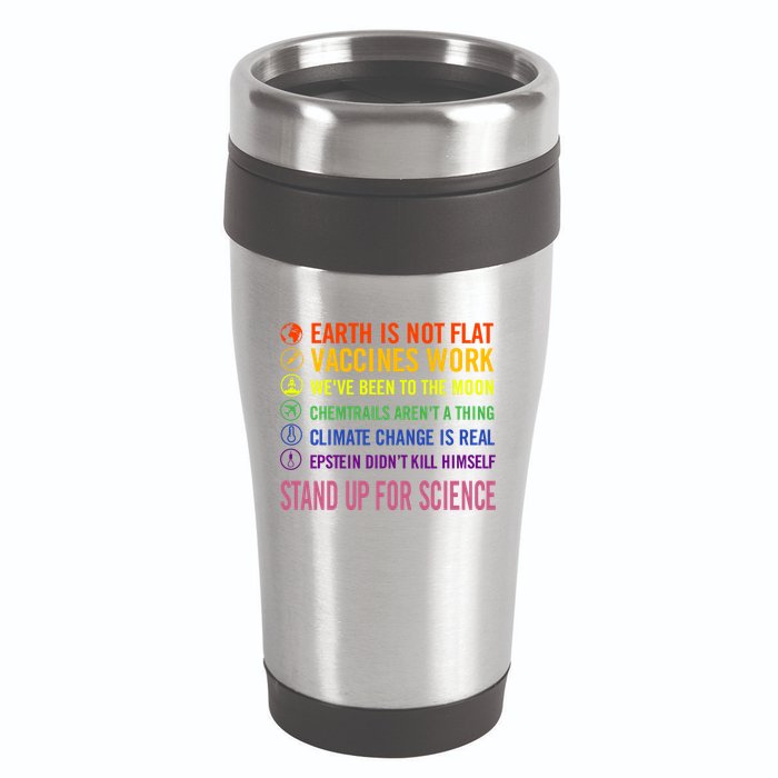 Epstein Didn’T Kill Himself Stand Up For Science 16oz Travel Tumbler