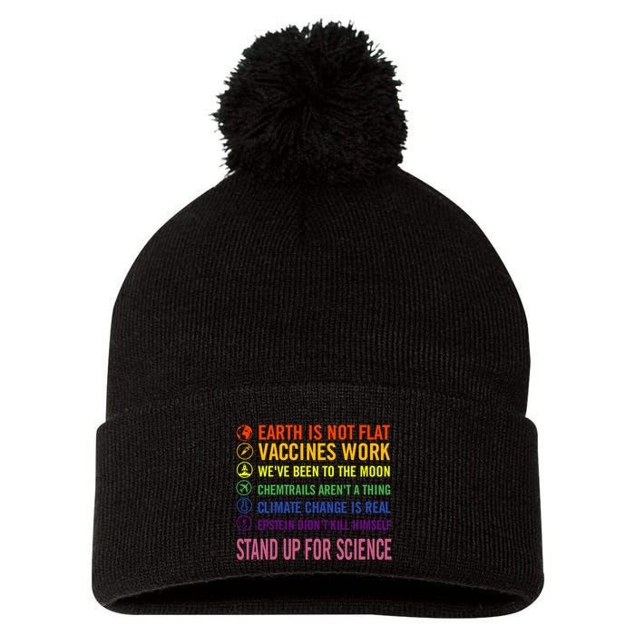 Epstein Didn’T Kill Himself Stand Up For Science Pom Pom 12in Knit Beanie