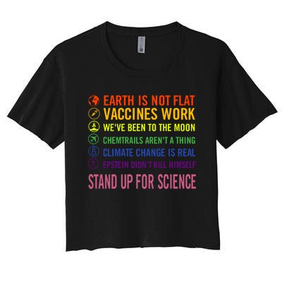 Epstein Didn’T Kill Himself Stand Up For Science Women's Crop Top Tee