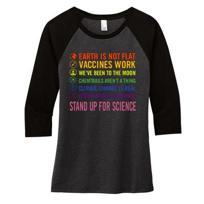 Epstein Didn’T Kill Himself Stand Up For Science Women's Tri-Blend 3/4-Sleeve Raglan Shirt