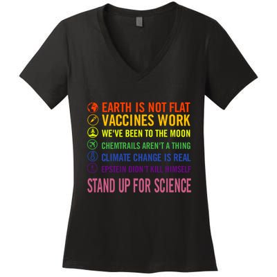 Epstein Didn’T Kill Himself Stand Up For Science Women's V-Neck T-Shirt