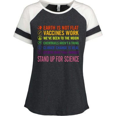 Epstein Didn’T Kill Himself Stand Up For Science Enza Ladies Jersey Colorblock Tee