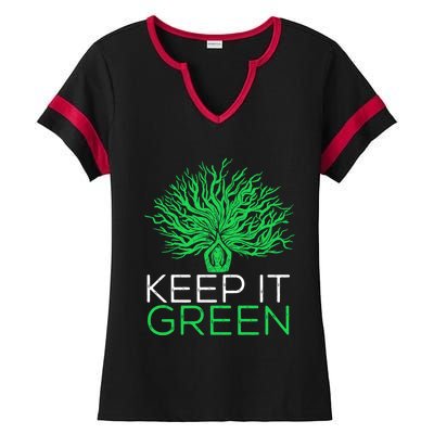 Earth Day Keep It Green Climate Change Gift Ladies Halftime Notch Neck Tee