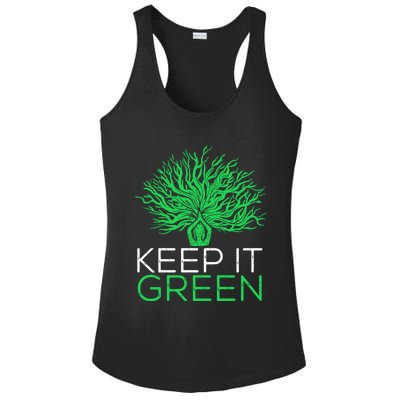 Earth Day Keep It Green Climate Change Gift Ladies PosiCharge Competitor Racerback Tank