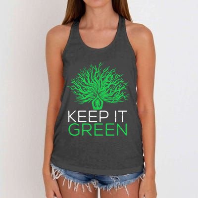 Earth Day Keep It Green Climate Change Gift Women's Knotted Racerback Tank