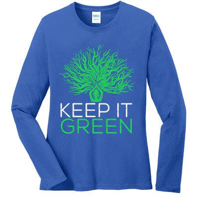 Earth Day Keep It Green Climate Change Gift Ladies Long Sleeve Shirt