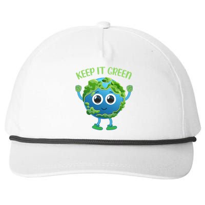 Earth Day Keep It Green Save The Planet Meaningful Gift Snapback Five-Panel Rope Hat