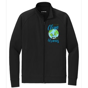 Earth Day Keep Earth Clean It's Not Uranus Stretch Full-Zip Cadet Jacket