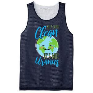 Earth Day Keep Earth Clean It's Not Uranus Mesh Reversible Basketball Jersey Tank