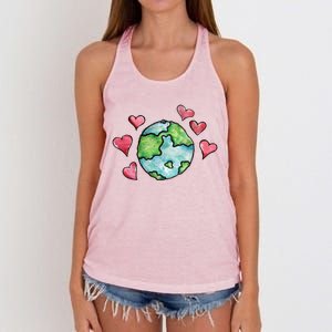 Earth Day Love Love Our Mother Earth Gift Women's Knotted Racerback Tank