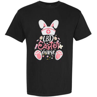 Easter Day L&D Nurse Outfit Bunny Labor And Delivery Easter Garment-Dyed Heavyweight T-Shirt