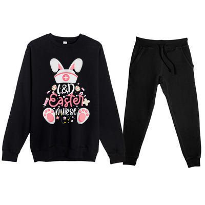 Easter Day L&D Nurse Outfit Bunny Labor And Delivery Easter Premium Crewneck Sweatsuit Set