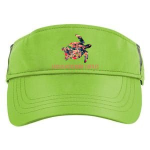 Earth Day Less Plastic More Turtles Pollution Awareness Great Gift Adult Drive Performance Visor