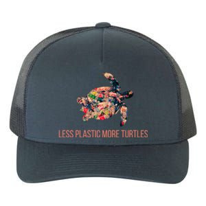 Earth Day Less Plastic More Turtles Pollution Awareness Great Gift Yupoong Adult 5-Panel Trucker Hat