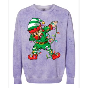 Elf Dab Lover Xmas Family Matching Elf Dabbing Christmas Funny Gift Colorblast Crewneck Sweatshirt