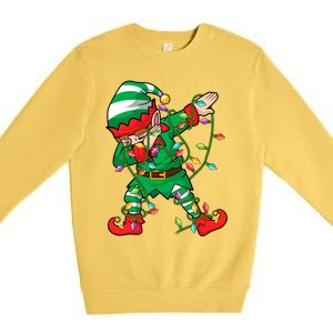 Elf Dab Lover Xmas Family Matching Elf Dabbing Christmas Funny Gift Premium Crewneck Sweatshirt