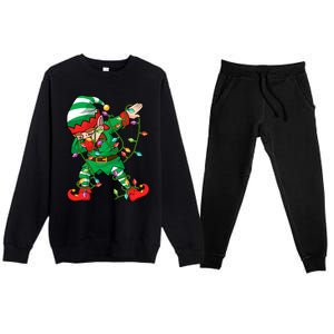 Elf Dab Lover Xmas Family Matching Elf Dabbing Christmas Funny Gift Premium Crewneck Sweatsuit Set