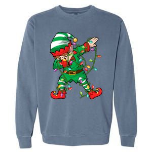 Elf Dab Lover Xmas Family Matching Elf Dabbing Christmas Funny Gift Garment-Dyed Sweatshirt