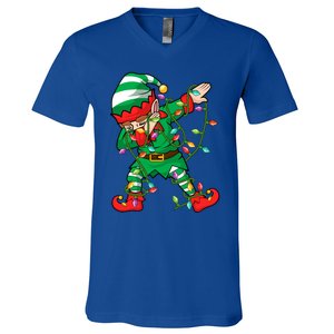 Elf Dab Lover Xmas Family Matching Elf Dabbing Christmas Funny Gift V-Neck T-Shirt