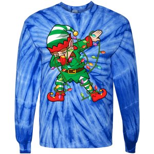 Elf Dab Lover Xmas Family Matching Elf Dabbing Christmas Funny Gift Tie-Dye Long Sleeve Shirt