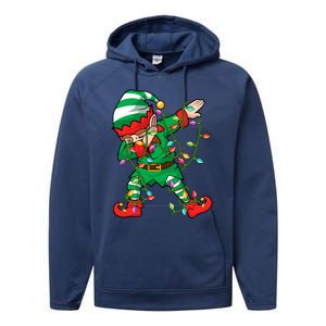 Elf Dab Lover Xmas Family Matching Elf Dabbing Christmas Funny Gift Performance Fleece Hoodie