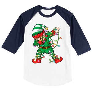 Elf Dab Lover Xmas Family Matching Elf Dabbing Christmas Funny Gift Baseball Sleeve Shirt