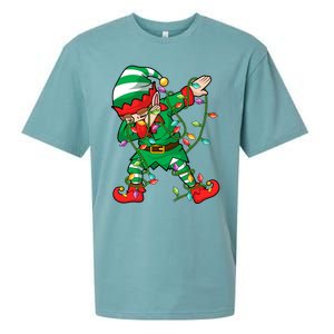 Elf Dab Lover Xmas Family Matching Elf Dabbing Christmas Funny Gift Sueded Cloud Jersey T-Shirt