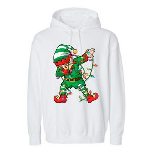 Elf Dab Lover Xmas Family Matching Elf Dabbing Christmas Funny Gift Garment-Dyed Fleece Hoodie