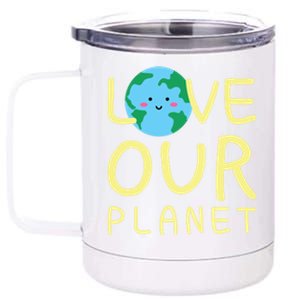 Earth Day Love Our Planet Protect The Environt Kawaii Gift 12 oz Stainless Steel Tumbler Cup