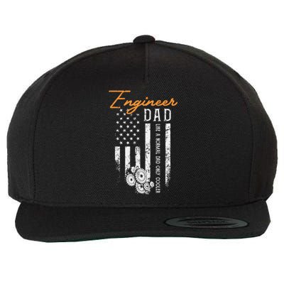 Engineer Dad Like A Normal Dad Only Cooler Flag Engineering Wool Snapback Cap