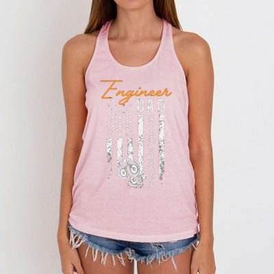 Engineer Dad Like A Normal Dad Only Cooler Flag Engineering Women's Knotted Racerback Tank