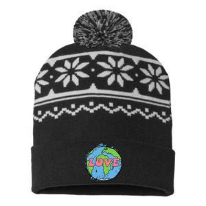 Earth Day LOVE The Earth For Women Or Her USA-Made Snowflake Beanie