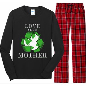 Earth Days Love Your Mother Earth Day Recycling Long Sleeve Pajama Set