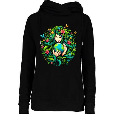 Earth Day Love Planet Awareness A Earth Day Dancing Earth Womens Funnel Neck Pullover Hood