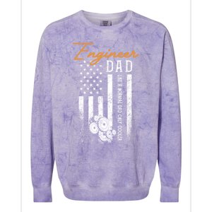 Engineer Dad Like A Normal Dad Only Cooler Flag Engineering Gift Colorblast Crewneck Sweatshirt