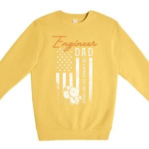 Engineer Dad Like A Normal Dad Only Cooler Flag Engineering Gift Premium Crewneck Sweatshirt