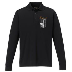 Engineer Dad Like A Normal Dad Only Cooler Flag Engineering Gift Performance Long Sleeve Polo