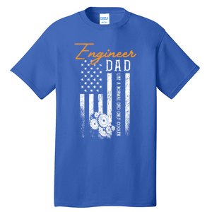 Engineer Dad Like A Normal Dad Only Cooler Flag Engineering Gift Tall T-Shirt