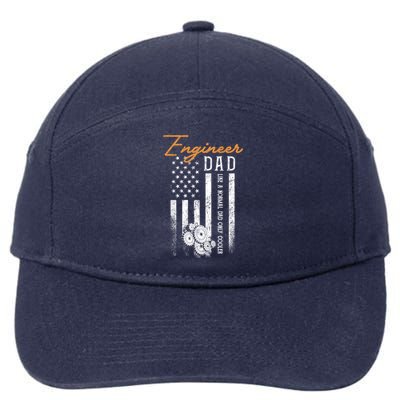 Engineer Dad Like A Normal Dad Only Cooler Flag Engineering Gift 7-Panel Snapback Hat