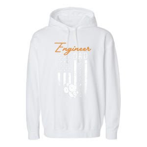 Engineer Dad Like A Normal Dad Only Cooler Flag Engineering Gift Garment-Dyed Fleece Hoodie