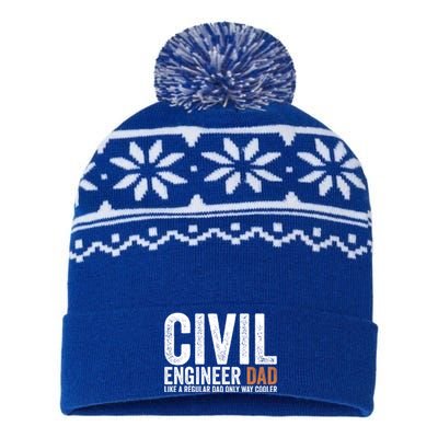 Engineer Dad Like A Regular Dad Civil Engineer Meaningful Gift USA-Made Snowflake Beanie