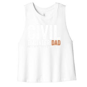 Engineer Dad Like A Regular Dad Civil Engineer Meaningful Gift Women's Racerback Cropped Tank